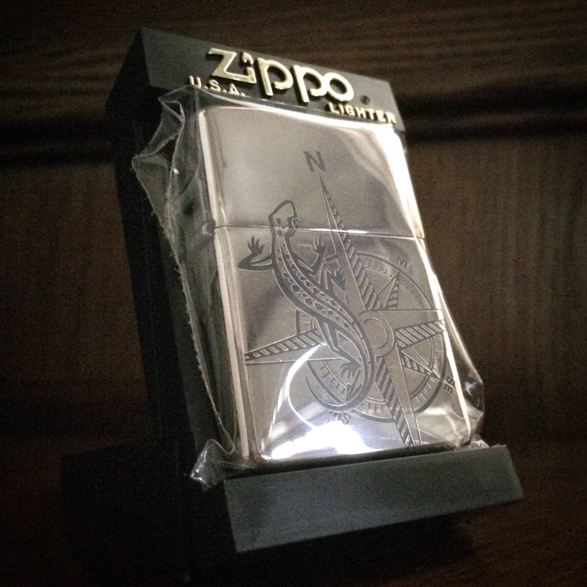 【 特別出品 】1円スタート 新品未使用 美麗品1995年 MarlboroAdventureTeam Zippo マールボロ ジッポー リザードロック コンパス _画像9