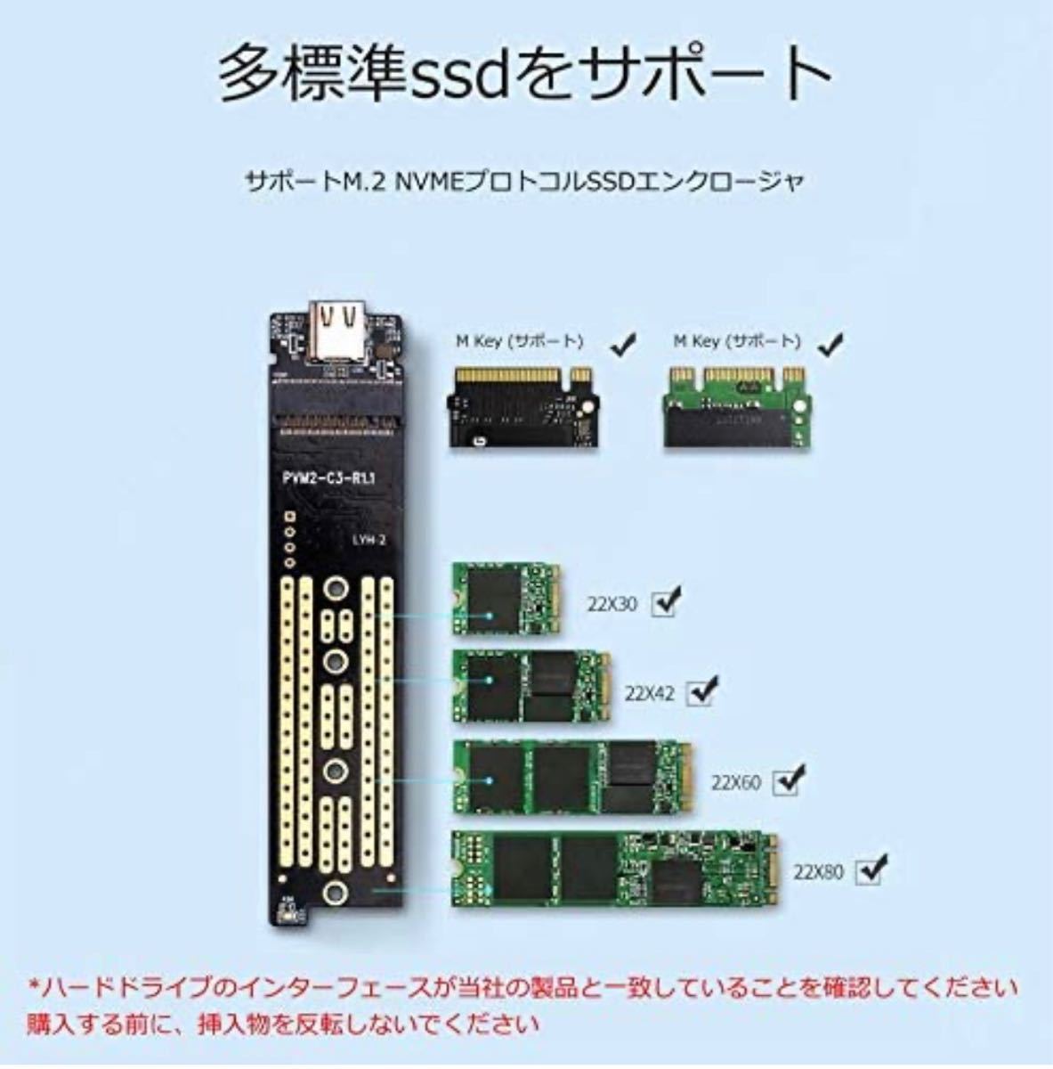 USB-C NVME M.2 SSDケース
