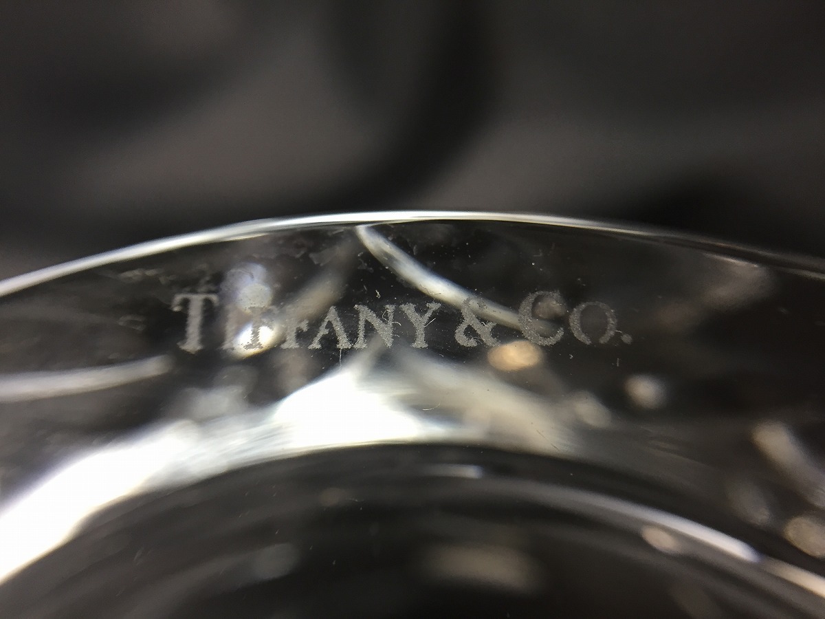 TIFFANY ティファニー クリスタル ロックグラス ペア 箱なし 口径7×高さ8cm×2個 保管品[15277_画像5