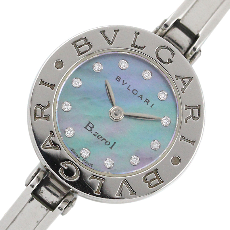 大人気 ブルガリ BVLGARI 中古 レディース 腕時計 シェル文字盤 SS BZ22S B-zero1 ビーゼロワン