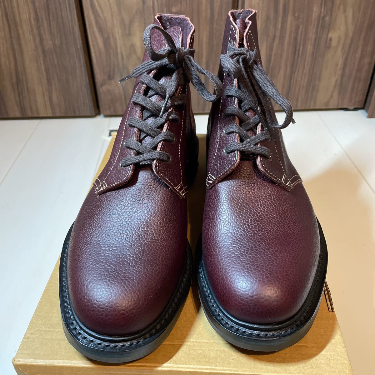 新品 UK9 GEORGE COX TIE DERBY ブラウン レザーシューズ ブーツ