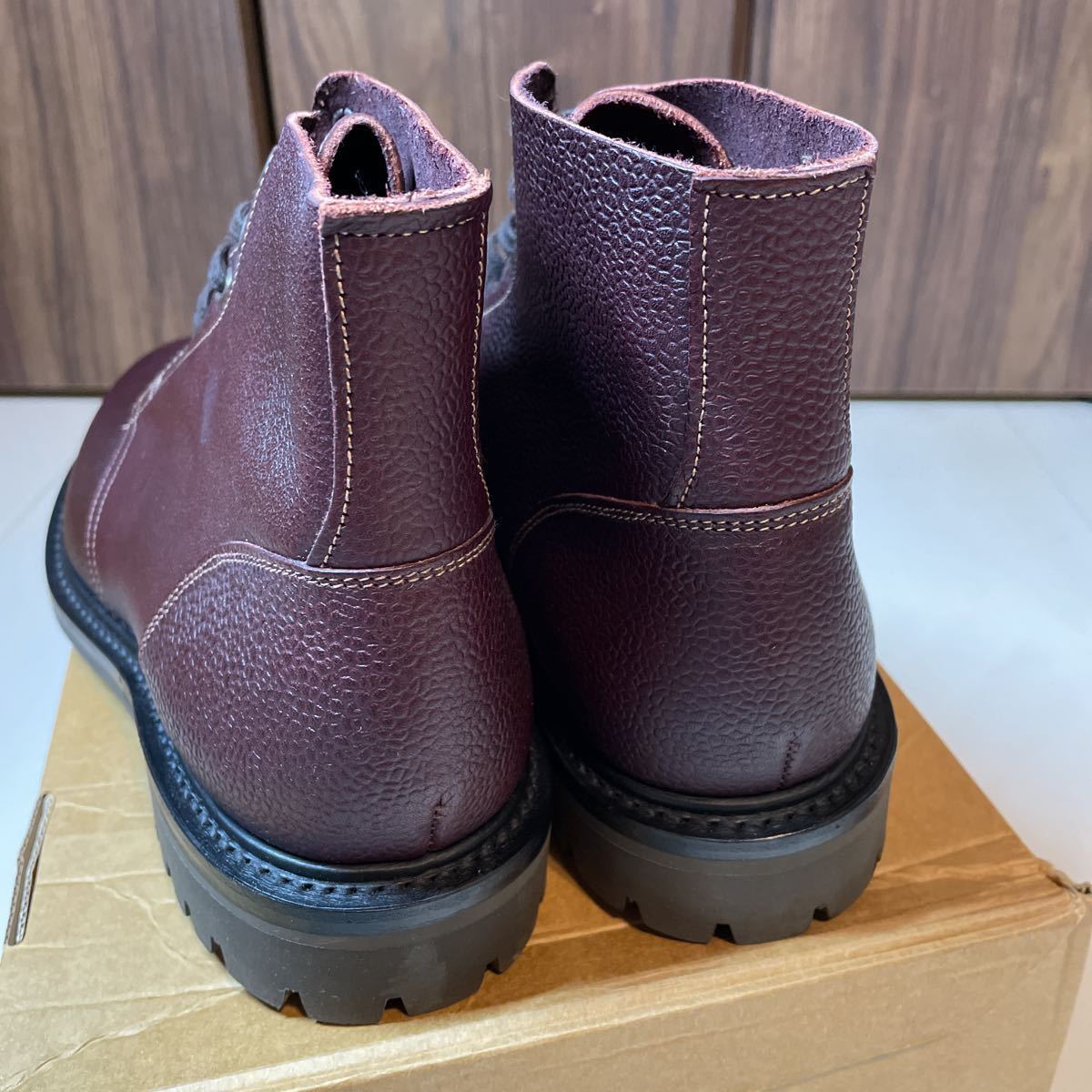 新品 UK8 GEORGE COX TIE DERBY ブラウン レザーシューズ ブーツ