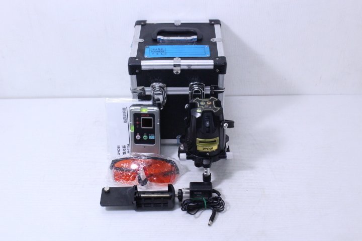 ●RYOBI リョービ HLL-400 レーザー墨出し器 屋外 屋内兼用 受光器 ケース付き【20285810】_画像1