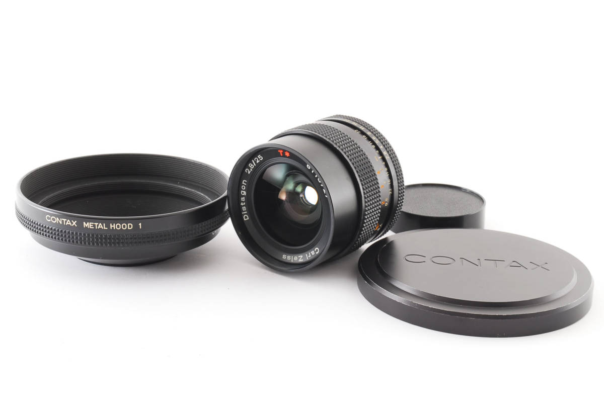 【整備済み極上品】 CONTAX　コンタックス Distagon 25mm F2.8 ディスタゴン　単焦点レンズ　メタルフード付カメラ　同梱可能　1円 #6032_画像1