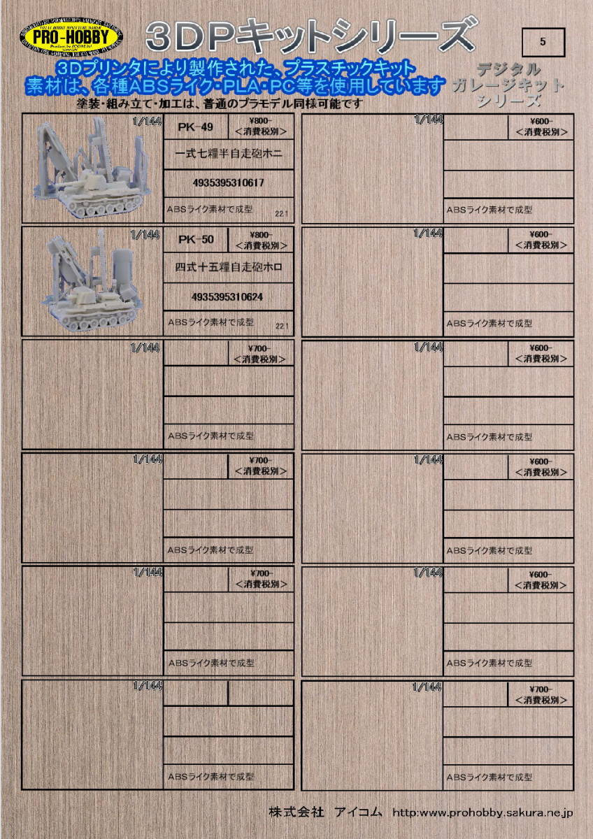 PK４９　一式七糧半自走砲ホニ　＜1/144～150 ３Dプリント・デジタルガレージキットシリーズ＞_画像5