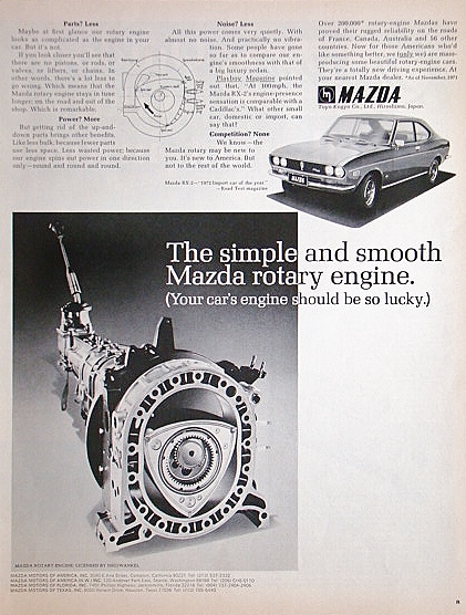 稀少！1972年マツダ・カペラ広告/RX-2/ロータリーエンジン/昭和レトロ/D_画像1