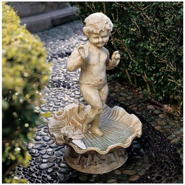鉄製の天使 エンジェル幼児子供彫刻アウトドア古典的ガーデン装飾西洋庭園飾りケルビム庭装飾置物バードバスアイアンオブジェ洋風小物雑貨