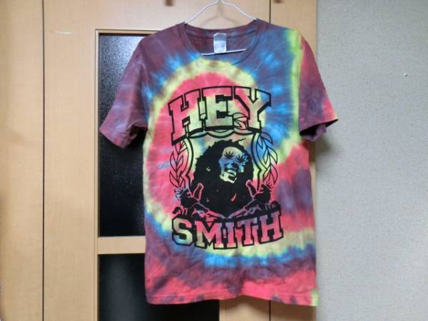 HEY-SMITHヘイスミス2014年夏フェス限定タイダイ柄(レインボーカラー)バンドTシャツ(バンT/ライブT/フェスT)sizeS美中古品_画像1