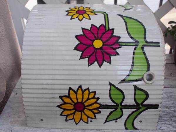 レトロビンテージ雑貨＊可愛い花柄トタン板・29.5×550☆ガーデニングインテリア目隠し_画像3