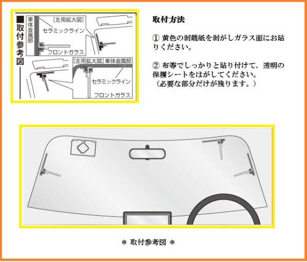 トヨタNHZA－W59G対応GPS一体型フィルムアンテナ4枚セット_取付図を参考にしてください。