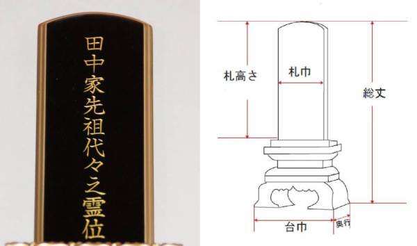 送料無料戒名彫1名分込 位牌　唐木　黒檀　紫檀　勝美3寸 （15.4㎝）_画像2