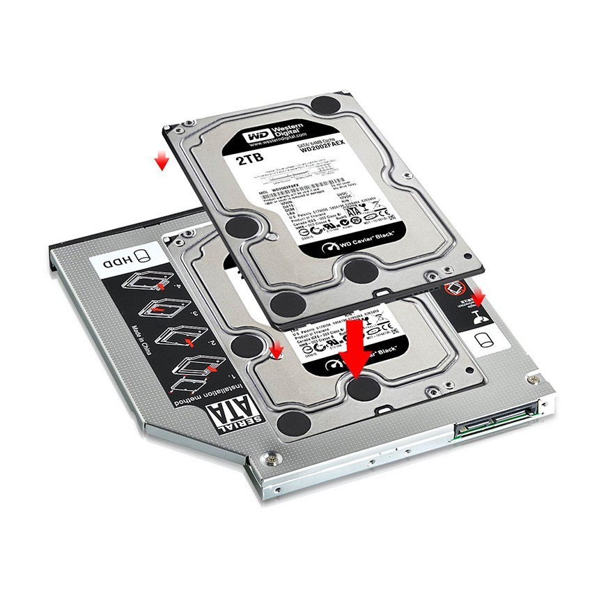 コム 12.7mm ノートPCドライブマウンタ セカンド 光学ドライブベイ用 SATA/HDDマウンタ CD/DVD NPC_MOUNTA-12_画像4