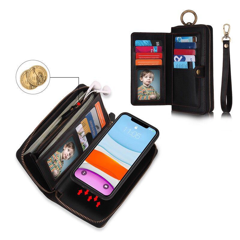 iPhone 14 Pro max レザーケース アイフォン14 プロ　マックス　ケース 手帳型 お財布付き カード収納 財布型 ブラック