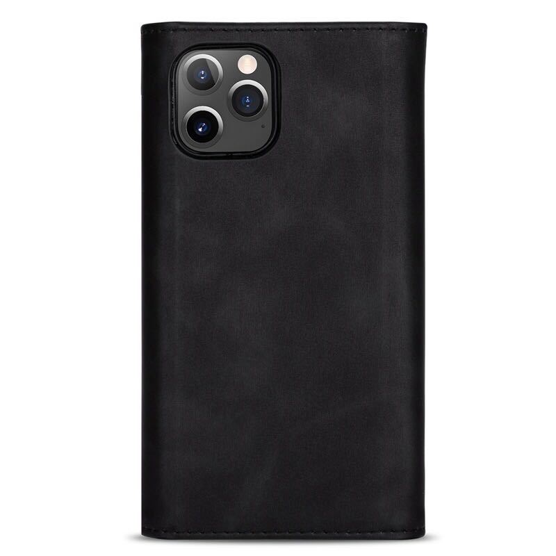 iPhone 13 Pro max leather case iPhone 13 Pro Max shoulder case notebook type card storage with strap .black