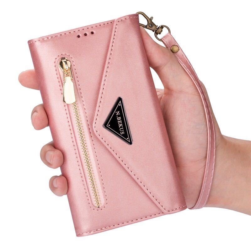 iPhone 13 leather case iPhone 13 shoulder case notebook type card storage with strap .
