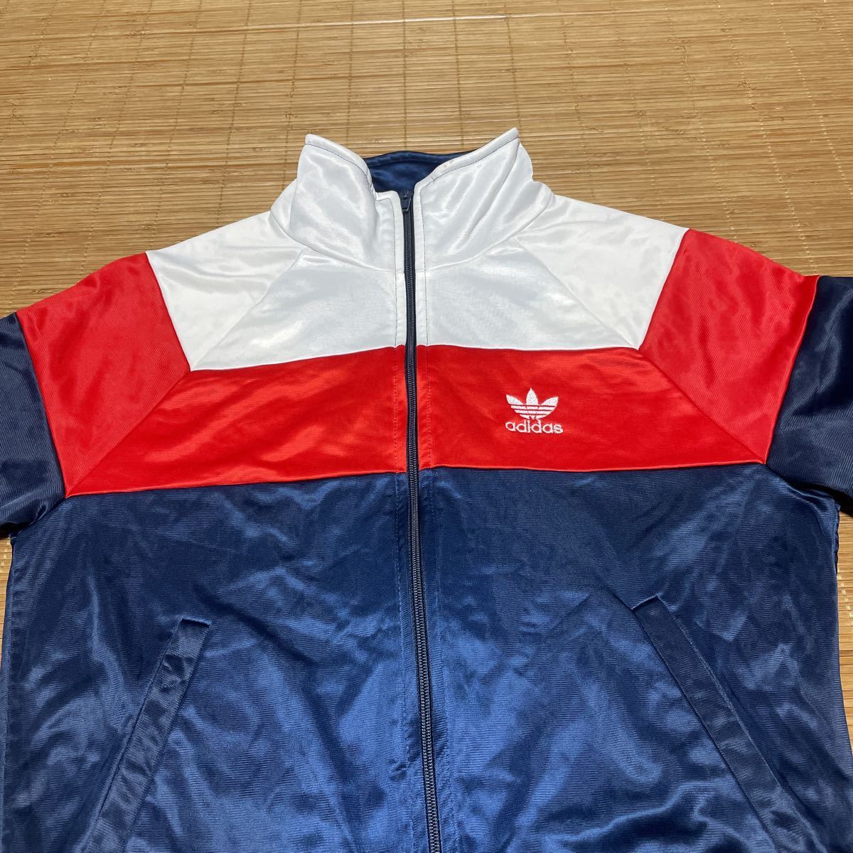 80s USA製 adidas アディダス ジャージ トラック トップ ジャケット ネイビー レッド ホワイト トリコロール S ビンテージ オールド 80s USA製 adidas アディダス ジャージ トラック トップ ジャケット ネイビー レッド ホワイト トリコロール S ビンテージ オールド