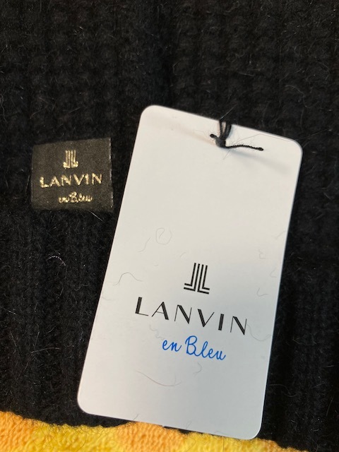 LANVIN en Bleu ランバン　ニット手袋黒地厚_画像6