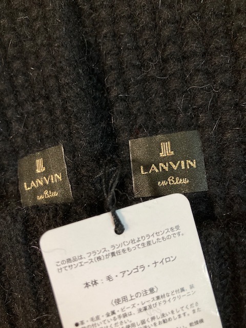 LANVIN en Bleu ランバン　ニット手袋黒地厚_画像7