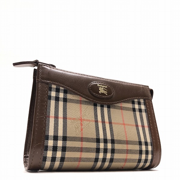 ○超美品 バーバリーBurberry チェック柄 お洒落 ポーチ バッグ A14-004_画像2