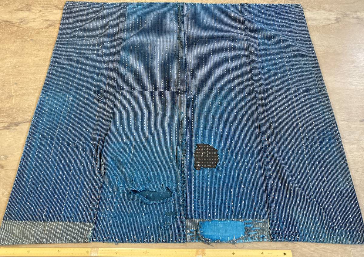 通常 1本タイプ 藍染め □ 襤褸 古布 C 敷物 ラグ - 工芸品