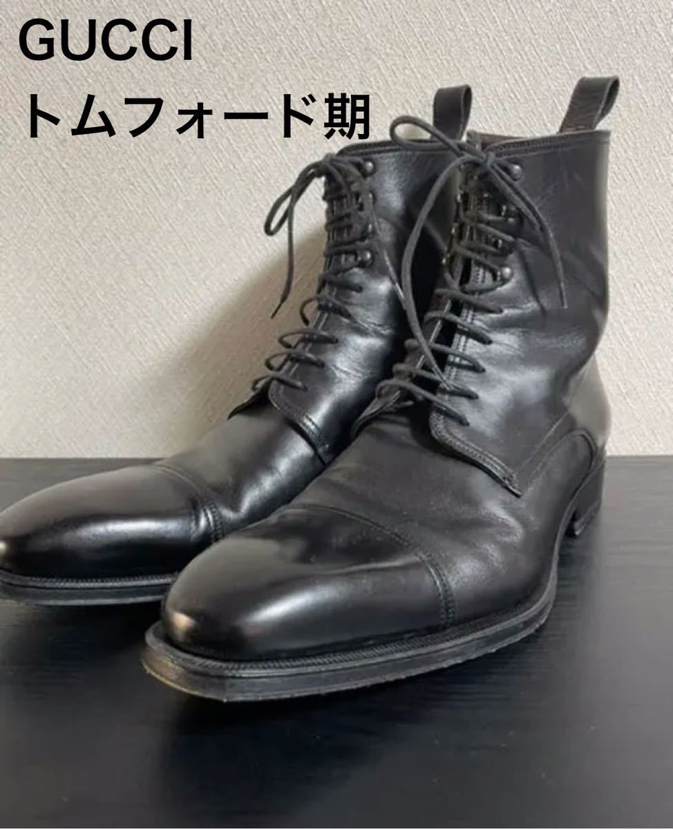 ヤフオク! - GUCCI トム・フォード期 レースアップ ブーツ グッチ...