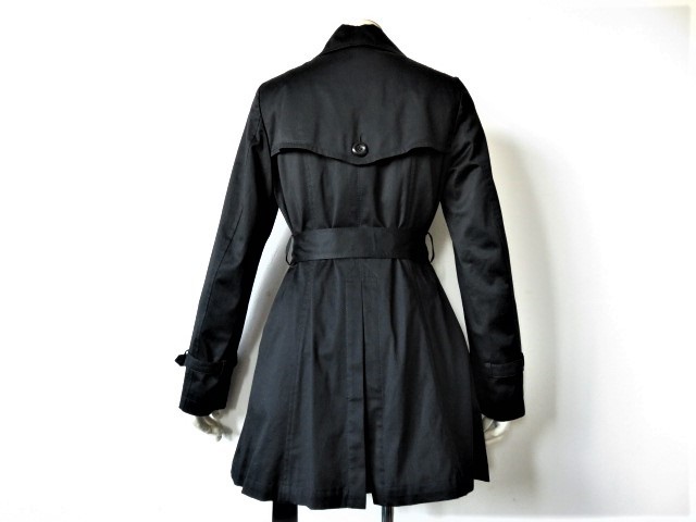 # as good as new 31,900 jpy [n-line Precious] high class water repelling processing inner attaching single trench coat 7 number S black black en line Precious c743