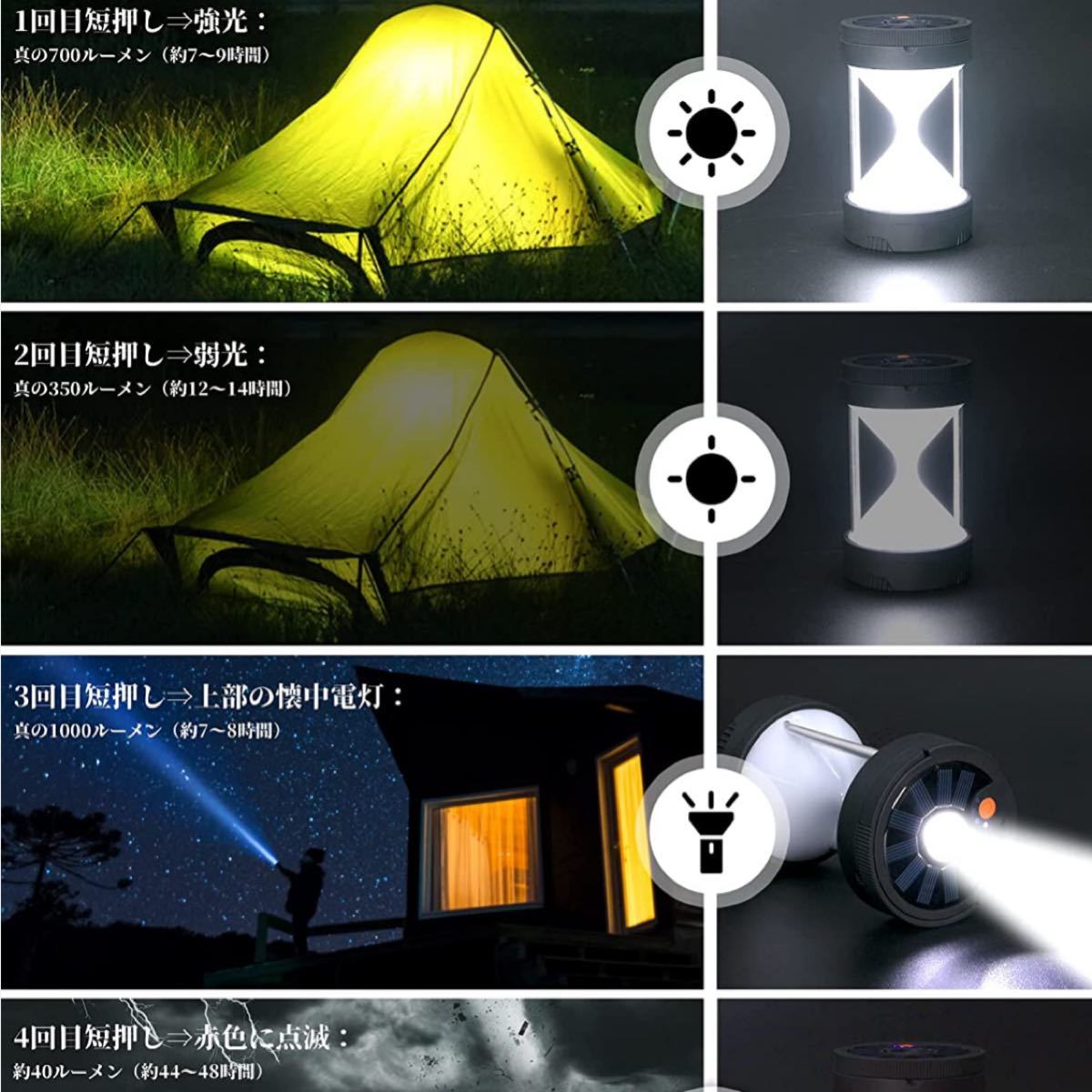 ◇ランタン LED 充電式◇キャンプ 防災対策 停電対策 登山  夜釣り