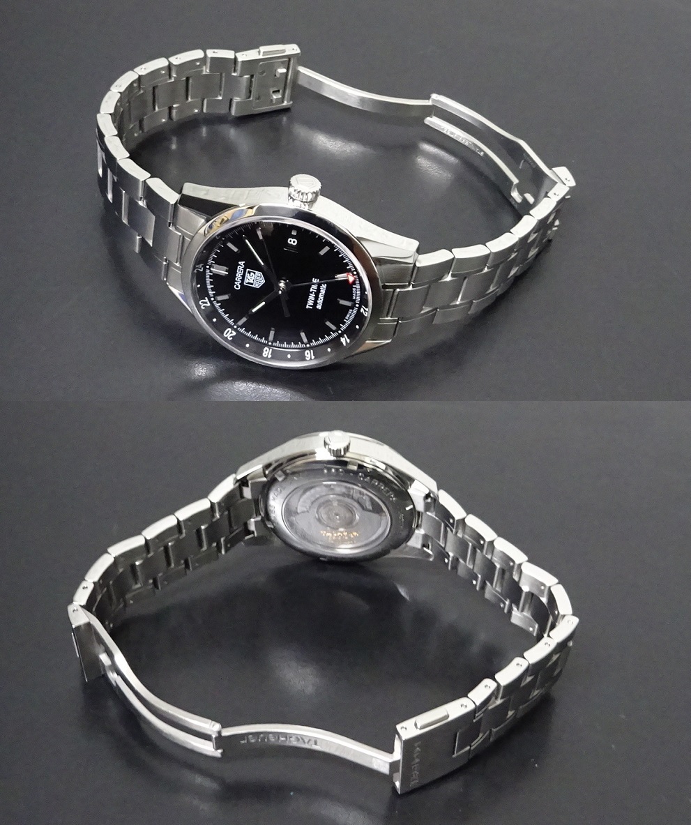 美品 TAG HEUER タグ・ホイヤー カレラ ツインタイム GMT WV2115-0 黒文字盤 メンズサイズ 自動巻 本物_画像6