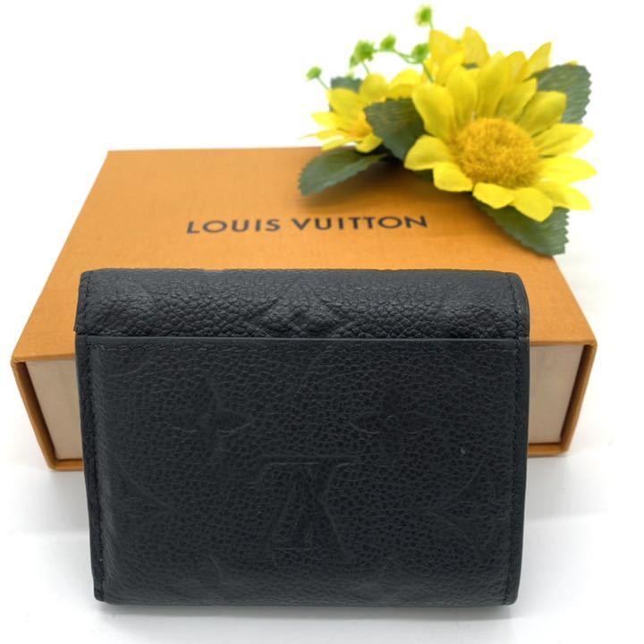 【極美品!!】LOUIS VUITTON ルイヴィトン ポルトフォイユゾエ モノグラム アンプラント 三つ折り財布 ブラック 秋 ハロウィン  プレゼント■