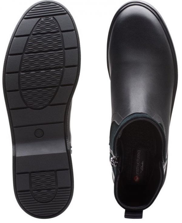 送料無料 Clarks 25.5cm ブーツ ウォータープルーフ 防水 レザー 革 ブラック 黒 ジッパー ヒール サイドゴア パンプス スニーカー AAA36_画像10