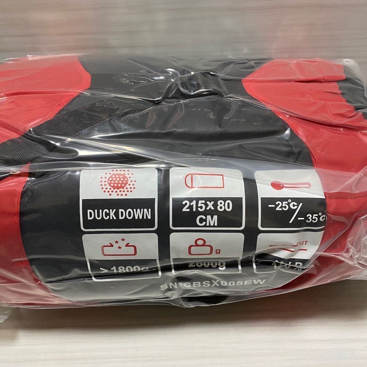 寝袋(赤)シュラフ 封筒型 防水 高級ダウン 軽量 洗濯可能 ケース付