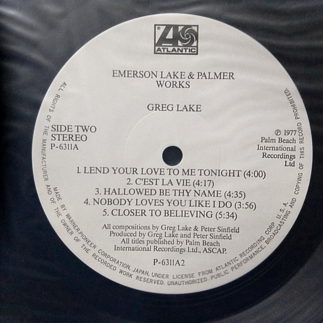 ★★ EMERSON LAKE & PALMER WORKS ★ 1977年リリース ★ 国内盤 アナログ盤2枚組 [4680RP_画像7