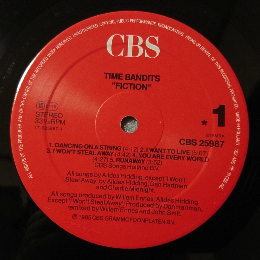 ★★TIME BANDITS FICTION ★US盤 1985年リリース★オランダ盤★アナログ[939MP_画像4