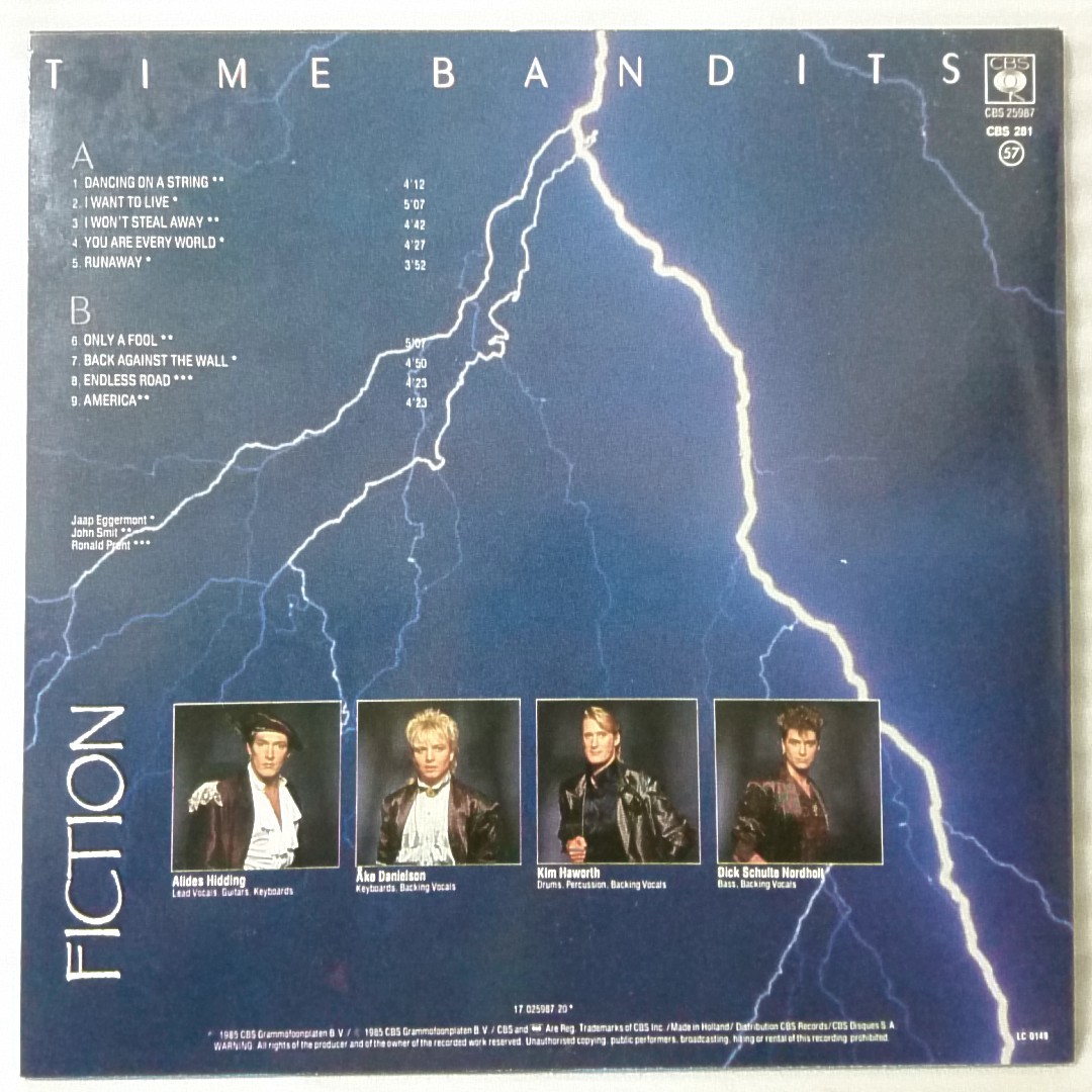 ★★TIME BANDITS FICTION ★US盤 1985年リリース★オランダ盤★アナログ[939MP_画像2