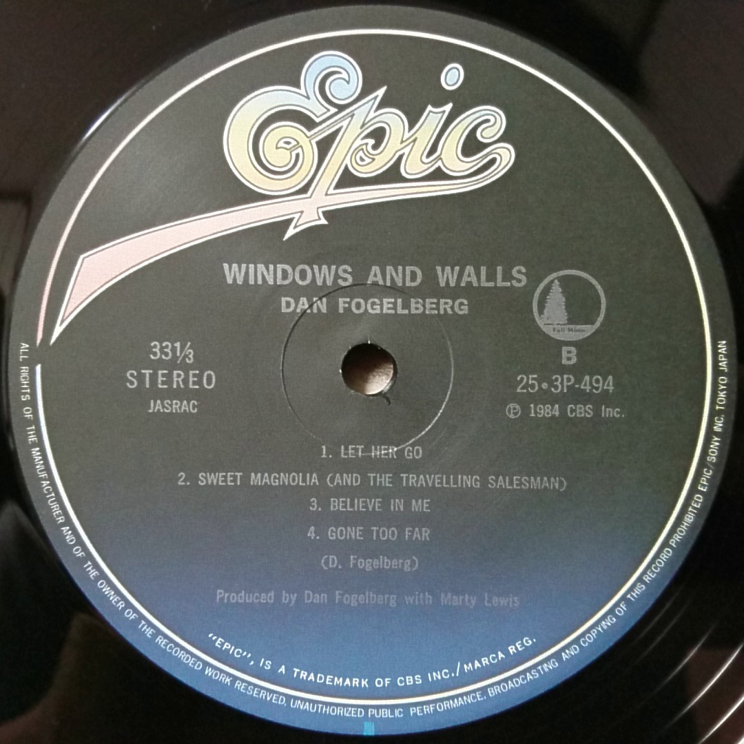 ★★DAN FOGELBERG WINDOWS and WALLS★国内盤 AOR ★アナログ[189MP_画像5