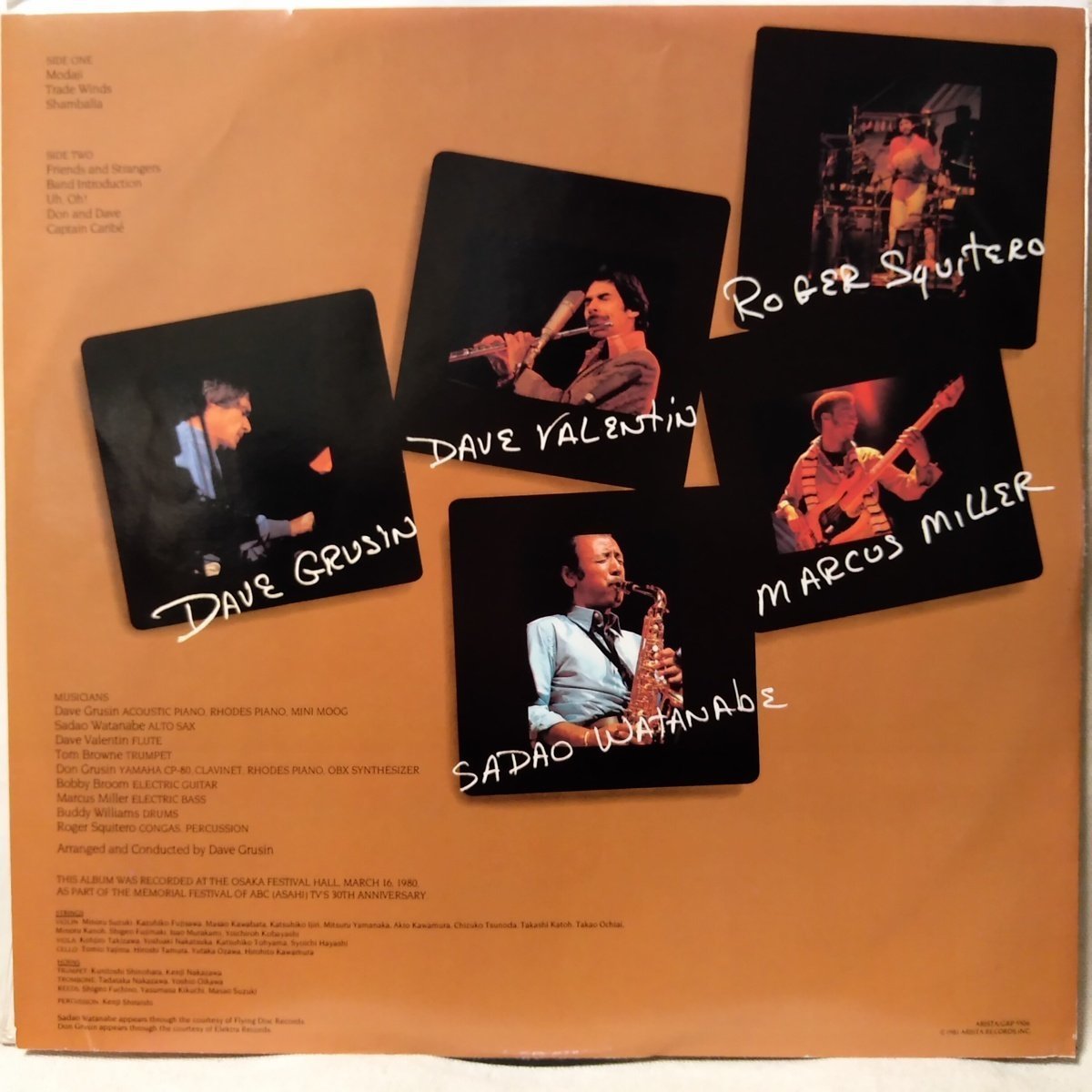 DAVE GRUSIN & THE GRP ALL STARS LIVE IN JAPAN with 渡辺貞夫 ★ US盤 1981年リリース ★ シュリンク付 ★ アナログ盤 [9296RP_画像4