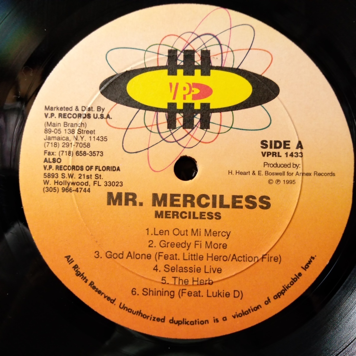 Mr MERCILLES MERCILLES ★ 1995年リリース アルバム ★ レゲエ / ダンスホール ★ アナログ盤 [8974RP_画像4