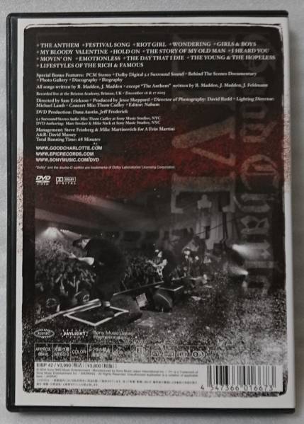 DVD GOOD CHARLOTTE LIVE BRIXTON ACADEMY★[46X_画像2