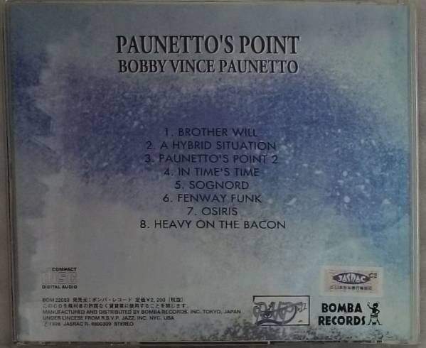 BOBBY VINCE PAUNETTO'S PAUNETTO'S POINT★LATIN JAZZ[704Uの画像3
