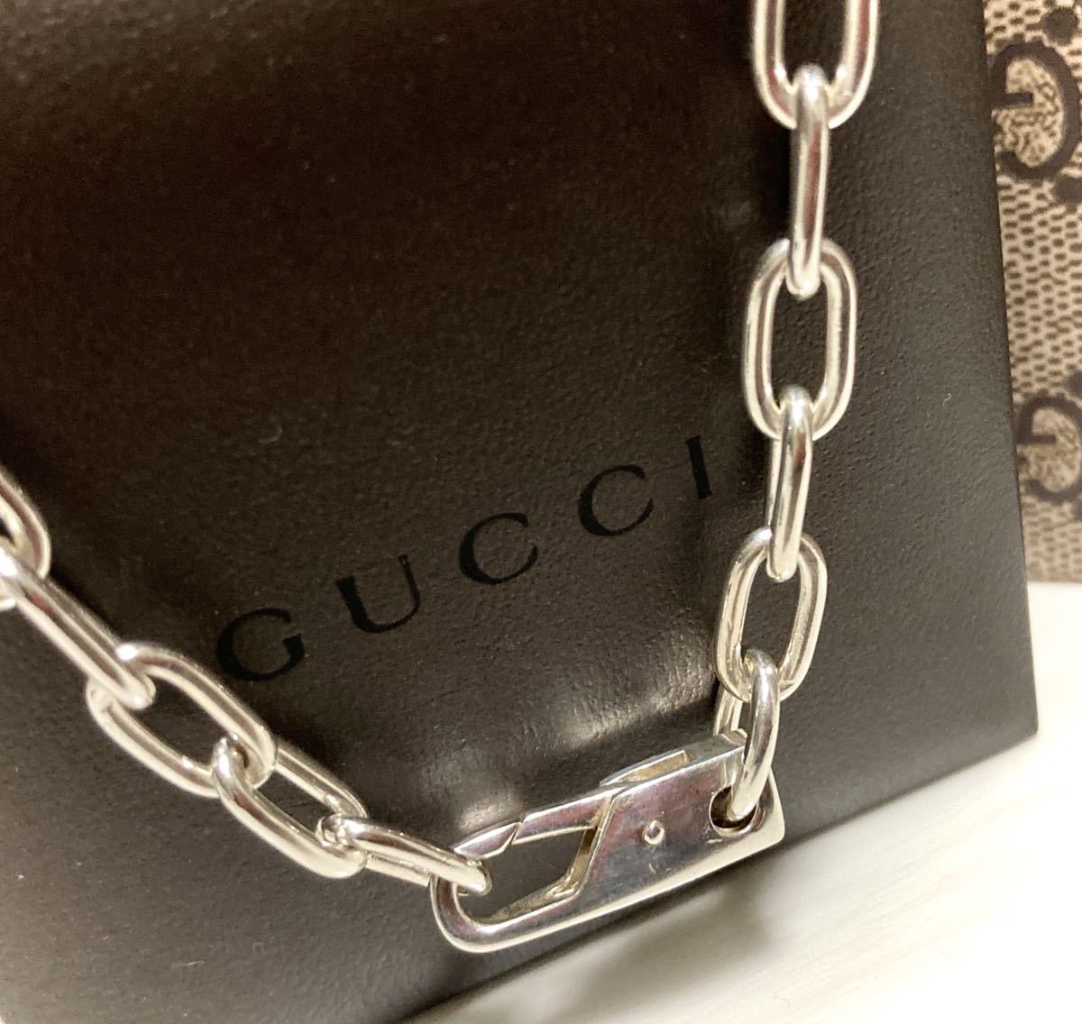 正規品 GUCCI/グッチ 極太チェーンリンクネックレス 正規品 GUCCI/グッチ 極太チェーンリンクネックレス