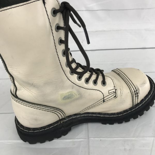 STEEL* original leather engineer boots [24.5/ white ] steel tu/ middle height *H-15