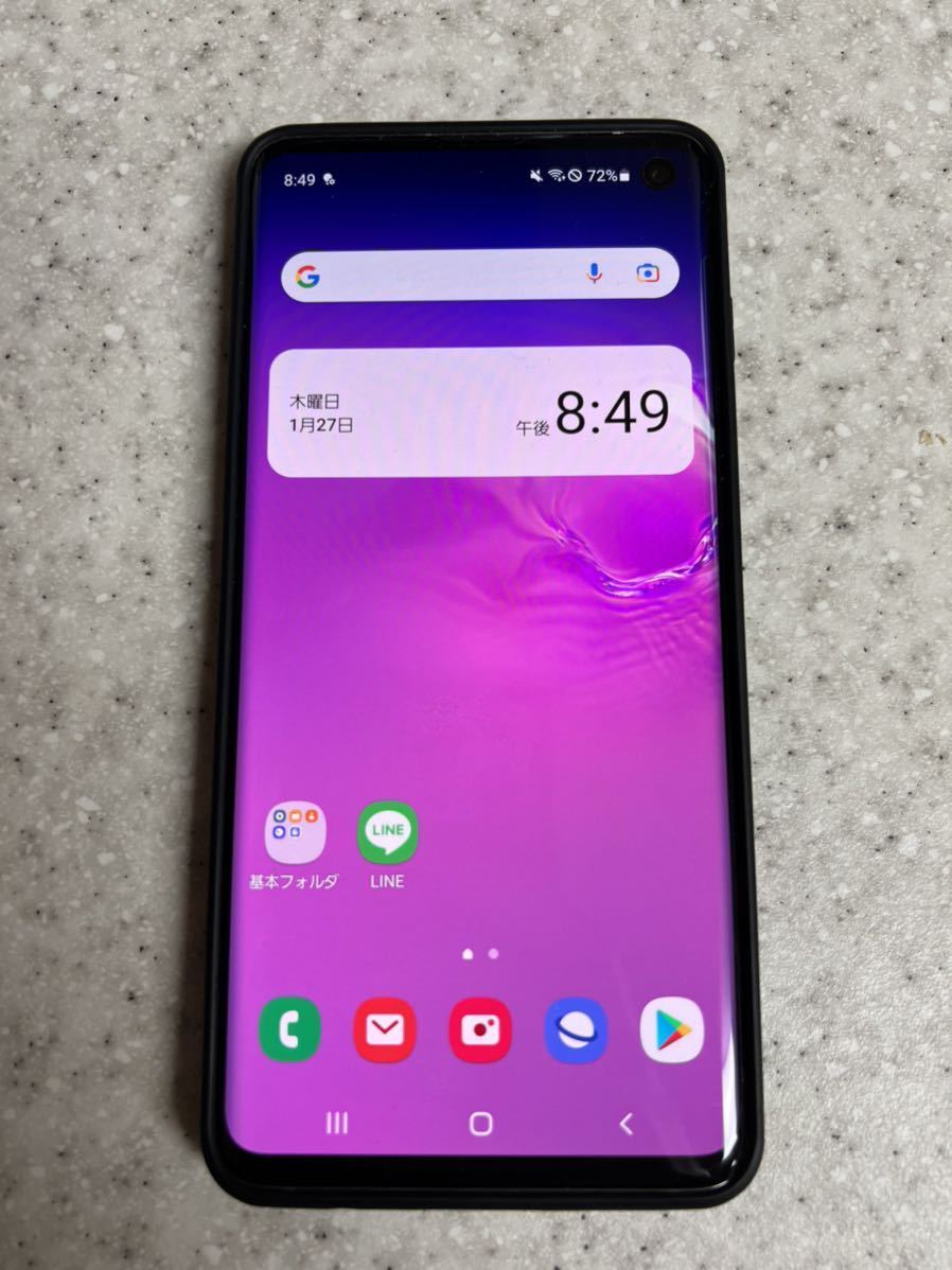 美品!Galaxy s10 ブラック 純正保護フィルムつき! 126gb scv41 au