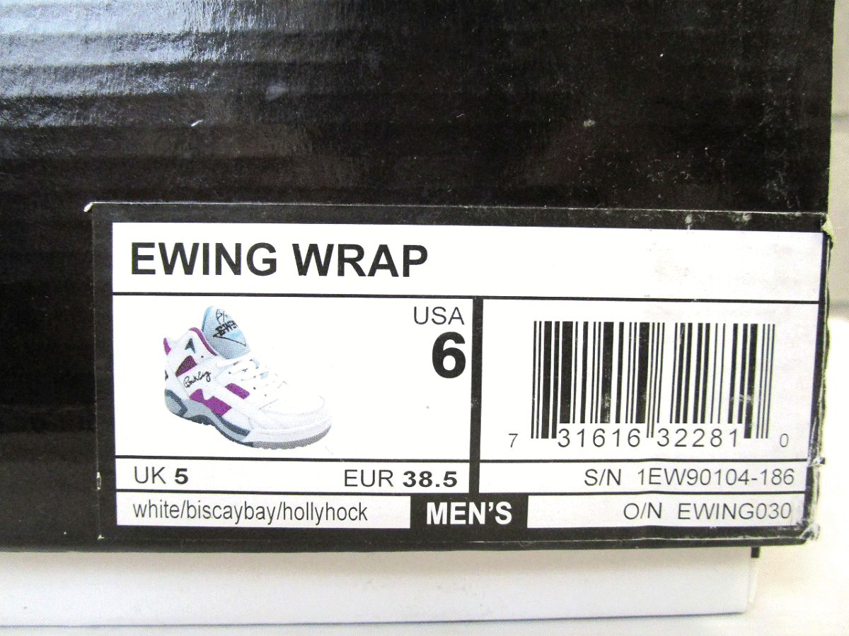 EWING WRAP Patrick Ewing パトリックユーイング スニーカー バスケットシューズ ホワイト パープル グリーン US6 24㎝_画像10