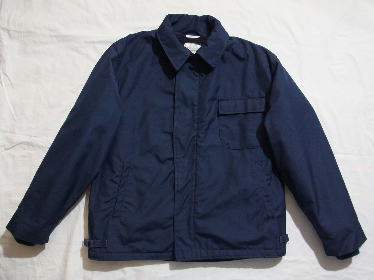 柔らかい 新品 デッドストック 米軍実物 1990年 デッキジャケット 紺 M