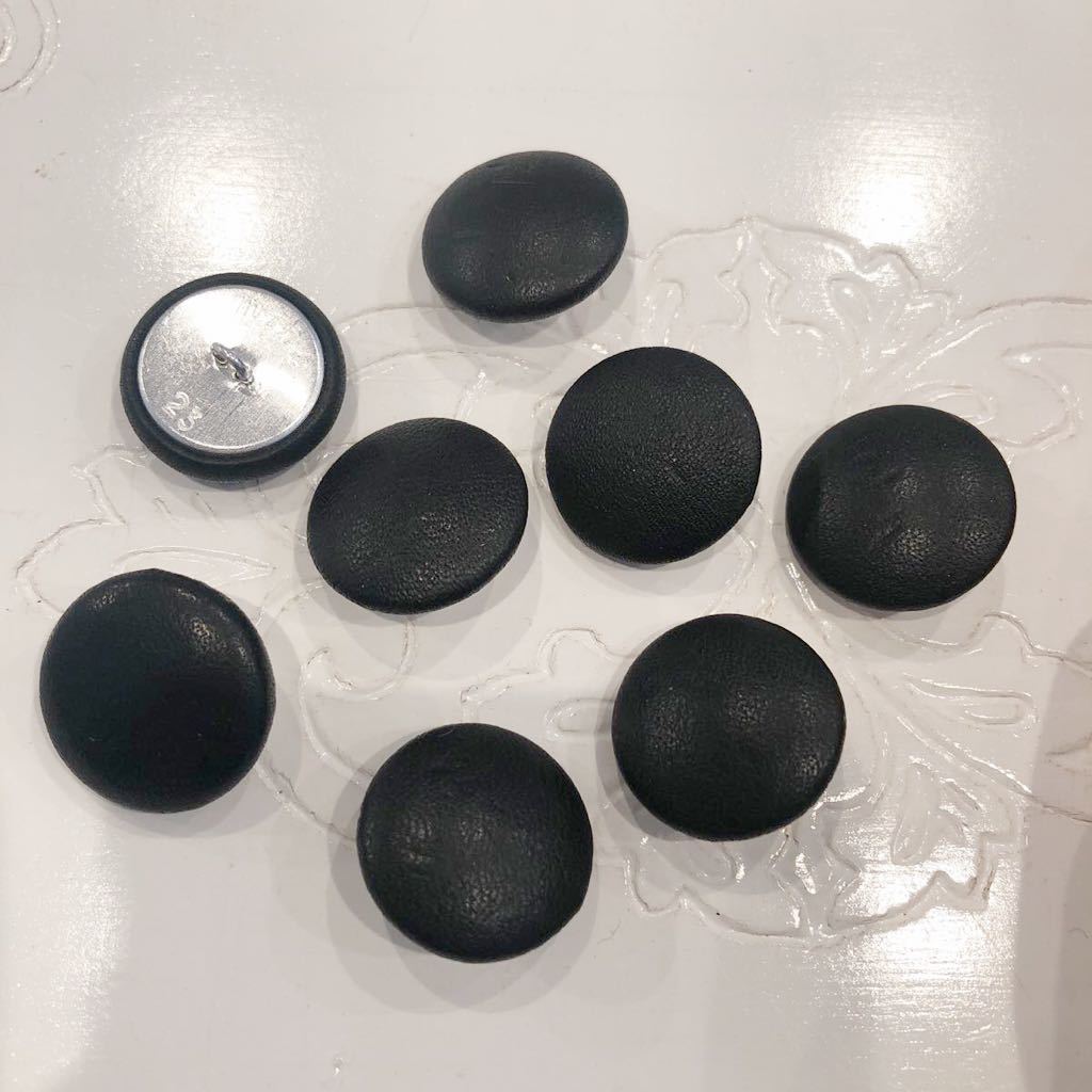 手芸用 ボタン くるみボタン ブラック 皮製 2.3センチ 8個_画像1