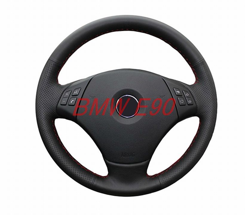  new goods! BMW E90 318i 320i 325i 330i 320d X1 other steering gear steering wheel cover black red / red stitch 