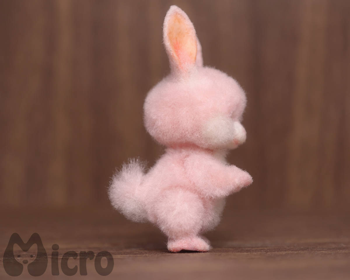 ★Micro★「ぴんくのうさぎ」高さ4.8ｃｍ・ハンドメイド・羊毛フェルト・テディベア・ドールハウスなどに★_画像6