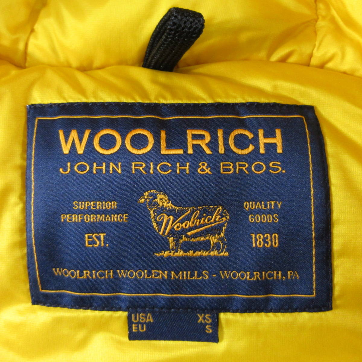 定9.6万 新品 WOOLRICH JOHN RICH&BROS. 撥水 保温 アークティック パーカー US XS EU S イエロー ウールリッチ ダウンジャケット