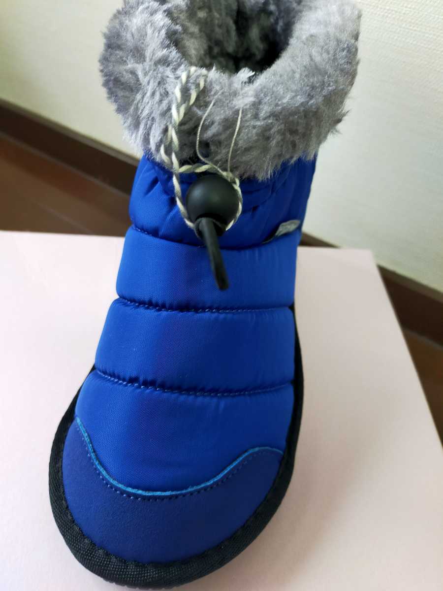 アンパサンド Ampersand ブーツ 19cm 男の子 青色 キッズ ファーブーツ