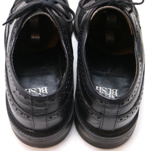 NUNN BUSH ナンブッシュ ロングウイングチップレザーシューズ レザーソール 外羽根式 革靴 ブラック ( US 9 1/2 D ) ZZ3554_画像8